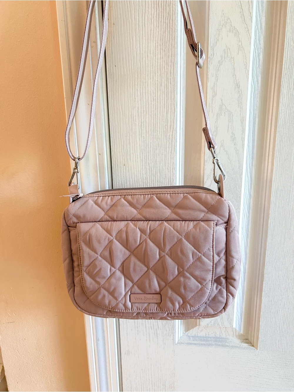 Vera Bradley Carson Mini Dusty Rose Quilted Crossbody Bag